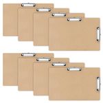 Henoyso 8 Pcs 11x17 Clipboard Wooden Lap Board with Low Profile Clip Brown Double Landscape Clip Hardboard Drawing Board Landscape Horizontal Large Clipboard for Desk Paper Sketching Art Supplies