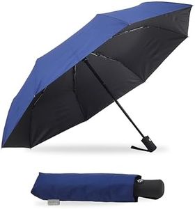 Destinio Umbrella for Women, Umbrella for Men - Automatic 3 Fold Windproof with Travel Cover with Auto Open and Close (21 Inch Navy Blue)