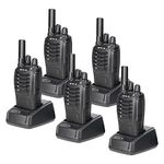 Retevis H777 Walkie Talkies Long Range Rechargeable Two Way Radios Separate Charging Dock Built-in Flashlight FRS Durable 2 Way Radios, Construction Site, Factory, Commercial (5 Pack)