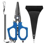 SAMSFX Titanium Plating Fishing Scissors for Mono & Braided Line with Micro Serrated Edges, Multi-Function Line Cutter, 6.5"