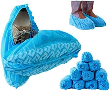 Blue Shoe Guys Premium Disposable Boot & Shoe Covers Booties | 100 Pack | Durable, Non-Slip, Non-Toxic, Water Resistant, Recyclable Protectors for Indoor & Outdoor | Large Size Fits Most Shoes