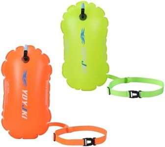 YDYJKI 2 Pack Swim Buoy Float, Pool Floats Adult, Swimming Bubble Safety Float with Adjustable Waist Belt (Orange/Neonyellow)