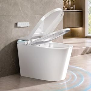 RekeSmt Smart Toilet Bidet with Built-in Tank and Pump, Auto Open Close Lid Smart Bidet Toilet, Foam Shield, Foot Sensor Operation, Auto Flush Elongated One Piece Electric Toilet RKS-X700 MAX