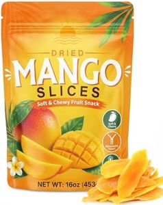 16oz Lightly Sweetened Dried Mango Slices, Soft & Chewy Dried Mango, Low Sugar Added Dried Fruit Snack, Gluten Free, Resealable Bulk Bag