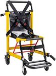 LINE2design EMS Stair Chair 70002-Y Medical Emergency Patient Transfer - 4 Wheel Deluxe Evacuation Chair - Ambulance Transport Folding Stair Chair Lift - Load Capacity: 400 lb. Yellow