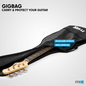 MAX Beginner Bass Guitar – Sunburst Electric 4-String