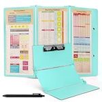 Belle Vous Blue Foldable Nursing Clipboard with 3 Layers - Aluminum Folding Clipboard with Medical Edition Cheat Sheets for Students, Nurses & Doctors