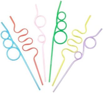 Homeford Neon Colored Plastic Crazy Straws, Assorted Colors, 6-Piece