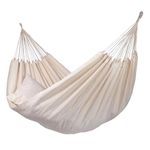 Slack Jack Hammock in a Bag Double, Jhula for Adults & Kids, Lightweight & Foldable, Polycotton Hanging Bed Swing for Camping, Garden, Balcony, Capacity Upto 180 Kgs, Free Hanging Accessory (Natural)