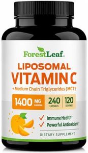 ForestLeaf Liposomal Vitamin C 1400mg Capsules | High Dose Vitamin C Liposomal Supplement w Coconut Oil Fatty Acids | Fast Absorption | Immune Support, Antioxidant, Collagen Production | 240 Vegan Cap