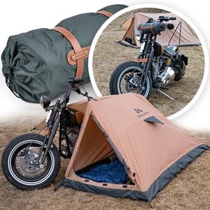 MALIHINI Motorcycle Tent [1 Person Tent] Ultralight & Compact, Waterproof Outdoor Tent for Motorcyclists & with Motorcycle Tarpaulin, Compatible with All Motorcycles, Bike Packing & Camping