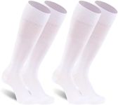 Dsource Soccer Socks, Unisex Sport Knee-High Socks Baseball Socks White Soccer Socks Youth Soccer Socks White 2 Pairs M