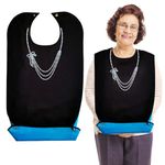 SwirlColor Adult Bibs for Elderly Washable, Clothing Protectors Waterproof and Reusable Adult Bib for Eating Adult Bibs for Women Elderly Patient with Food Catcher -Rhinestone