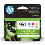 Original HP 951 Cyan, Magenta, Yellow Ink Cartridges (3-pack) | Works with HP OfficeJet 8600, HP OfficeJet Pro 251dw, 276dw, 8100, 8610, 8620, 8630 Series | Eligible for Instant Ink | CR314FN