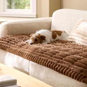 Bedsure Comfyfleece™ Sofa Cover, Couch Covers for Dogs, 27.6 x 82.7 Brown