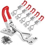 6 Pack Toggle Latch Clamp 4001, Adjustable Latch, Smoker Clamps Heavy Duty Latches, 330Lbs Holding Capacity Pull for Lid Jig, Tool Box Case (24PCS Screws)