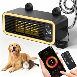1200W Wall-Mount Dog House Heater with Wi-Fi, Sensor, ECO Mode and Timer