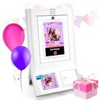 HP Sprocket Photobooth Instant 3x4” Color Photo Printer (White) Capture & Customize with 250+ Frames, Print on Zink Paper or Share via Wi-Fi. Photo Booth w/LED Ring Light, Touch Screen & Mobile App.