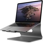 Bestand Laptop Stand, Aluminum Notebook Stand with Heat-Vent For MacBook Air/Pro, Dell,HP,Lenovo,Microsoft Surface, Samsung 11-16 inches Notebook, Grey(Patented)