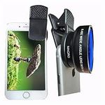 Peanutech Fisheye Lens iPhone Phone Camera Lens Kit Wide Angle Macro for iPhone 14 13 12 11 X XS Xr Se 8 pro max Mini Samsung Most Phones with Clip PU Bag (Black)