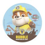 Dekora - Children's Birthday Cake Decoration - Edible Rubble Paw Patrol Cake Topper 20 cm Wafer Paper for Cake Decorating - Gluten Free, Lactose Free, And No Sugar Added - Suitable for Vegetarians