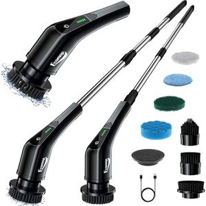 2025 Upgraded Electric Spin Scrubber – Cordless Cleaning Brush with 400 RPM Dual-Speed, IPX5 Waterproof, 90-Minute Runtime, 8 Brush Heads, and Extension Handle for Powerful Cleaning
