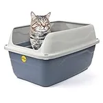 CAT CENTRE Jumbo Open Cat Litter Tray Box Grey Pan 56cm Plastic Toilet Extra Deep Anti-Spillage Non-Leaking Kittens Loo Detachable Extra High Rim Rounded Corners Easy Access Safe Durable