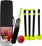 Jaspo CRIC Addict Plastic Cricket Bat Set Combo with Soft Cricket Ball for Kids (Size-3 (4yrs & Above))