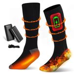 Heated Socks, Rechargeable Electric Socks with 3 Heat Settings, 8 Hours Heating time Winter Foot Warmers with Large Capacity Batteries for Men/Women