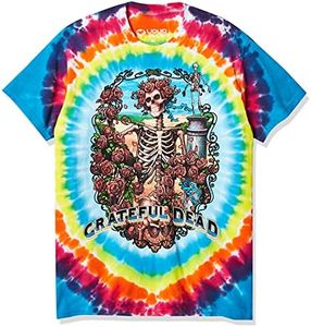 Liquid Blue Men's Grateful Dead Rainbow Bertha Tie Dye Short Sleeve T-Shirt, Multi Tie Dye, X-Large