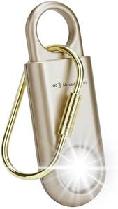 130dB Personal Safety Alarm Strobe Light. Loud Sound Keychain Siren with Carabiner for Women, School Children, Night Runners, Hiking. Bear Alarm Deterrent. SOS Emergency Self Defense Alerts. Gold