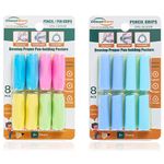 OSteed Silicone Pencil Grips with 3 Concaves 8 Pcs and Baseball-Bat 8 Pcs for Adults Handwriting, Economical Writing Aid Pencil Holder, School Supplies for Teenagers, 2 Packs