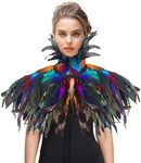 HOMELEX Black Witch Feather Collar Crow Shawl Costume Halloween Swan Wings Accessories Cape for Women