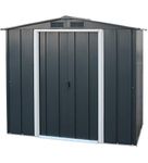 Duramax ECO 6 x 4 (2.47 m2) Metal Garden Storage Shed, Hot-Dipped Galvanized Metal Garden Shed, Tool Storage Shed, Strong Reinforced Roof Structure, Maintenance-Free Metal Shed, Anthracite