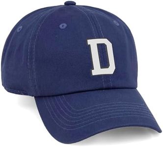 I&W Hatgear Customized Letter Intial Baseball Hat A to Z Team Colors, Navy Cap Black White Letter D