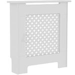 Vida Designs Oxford Radiator Cover White Traditional Painted MDF Cabinet, Small (H: 82 / W: 78 / D: 19 cm)