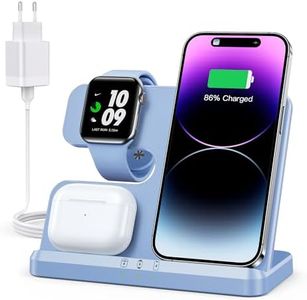 JARGOU 3 in 1 Kabelloses Ladegerät, Induktive Ladestation für Apple Watch und iPhone AirPods, Wireless Charger für iPhone 16 15 14 13 12 11 Pro Max/XS/8, für Apple Watch 10/9/Ultra/8/7/6/SE/5/4AirPods