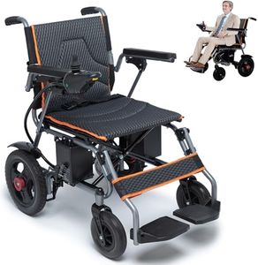 Nixlift Electric Wheelchairs, Motorized Wheelchair for Seniors Adults, Lightweight Foldable Power Wheel Chair, One-Click Mute Function, Dual Motor All Terrain Wheelchairs, Airline Approved