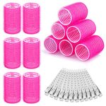 Hair Curlers Rollers, 24Pcs Hair Rollers Set Hair Curlers Self Grip Holding Rollers with Stainless Steel Duckbill Clips for Long Medium Short Thick Fine Thin Hair Bangs Volume