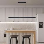 Mikeru 150cm Linear Pendant Light, Kitchen Island Pendant Light 10%-100% Dimmable Hanging Adjustable Pendant Light with Remote Control 3000k/4500k/6000k for Dining Room, Home Decor