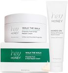 Hey Honey Walk The Walk & Hands On | Hands and Feet Honey & Bee Propolis Treatment Duo | For Soft Hydrated Hands Cracked Elbows Feet and Heels Full Size Items | 7.5 Oz