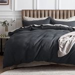 Bedsure Cotton Duvet Cover Set - 100% Cotton Waffle Weave Charcoal Duvet Cover Oversized King Size, Soft and Breathable Duvet Cover Set for All Season (Oversized King, 120"x98")