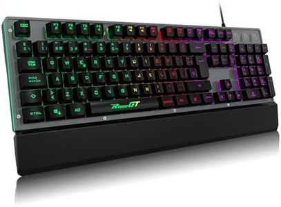 RaceGT Teclado Gaming, LED Reposamanos Teclado Iluminado, Full-Size para Trabajo PC Ordenador Gamer Portátil España Disposición QWERTY (Negro)