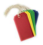 County Stationery Assorted Coloured Tie On Strung Luggage Labels - Pack of 10