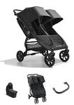 Baby Jogger City Mini GT2 Double All-Terrain Pushchair| with Infant Carrycot, Belly Bar and Weather Shield Rain Cover | Opulent Black