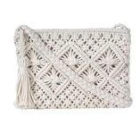 Alamcraft Women's Handmade Macrame Crossbody Sling Bag Tote Bags Beautiful & Fancy Ladies Purse For Girls Women's Mobile Pouch Friends Gifts Birthday Marriage Party and Events, Off-White,1- Piece