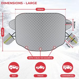 GADLANE Large Magnetic Windscreen Cover – Frost & Snow Protection