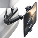 Lamicall Car Headrest Tablet Holder - [ Extension Arm] 2023 Adjustable Tablet Car Mount for Back Seat, Road Trip Essentials for Kids, for 4.7-11" Tablet Like iPad Pro, Air, Mini, Galaxy, Fire, Black