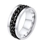 Mens & Womens Rings Pinky Black Size 9 Stainless Steel Chiefs Cool Ring Black