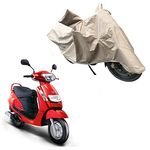 Oshotto Dust and Water Proof Double Mirror Pocket X1 Bike Body Cover Compatible with Mahindra Duro (Brown)